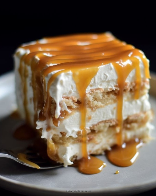 Ritz Cracker Salted Caramel Ice Cream Cake - CYSSERO