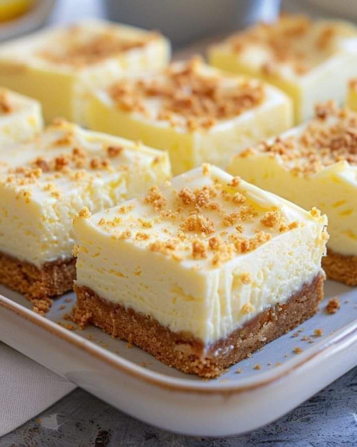Creamy Cheesecake Bars With Graham Cracker Crust Cyssero