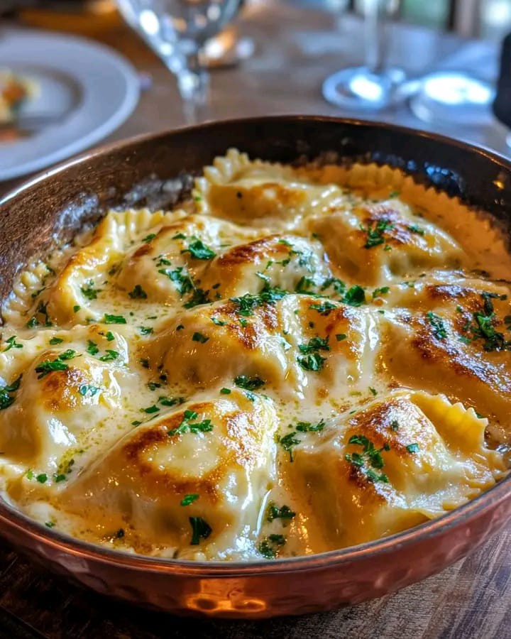 Garlic Butter Steak Ravioli Skillet - CYSSERO